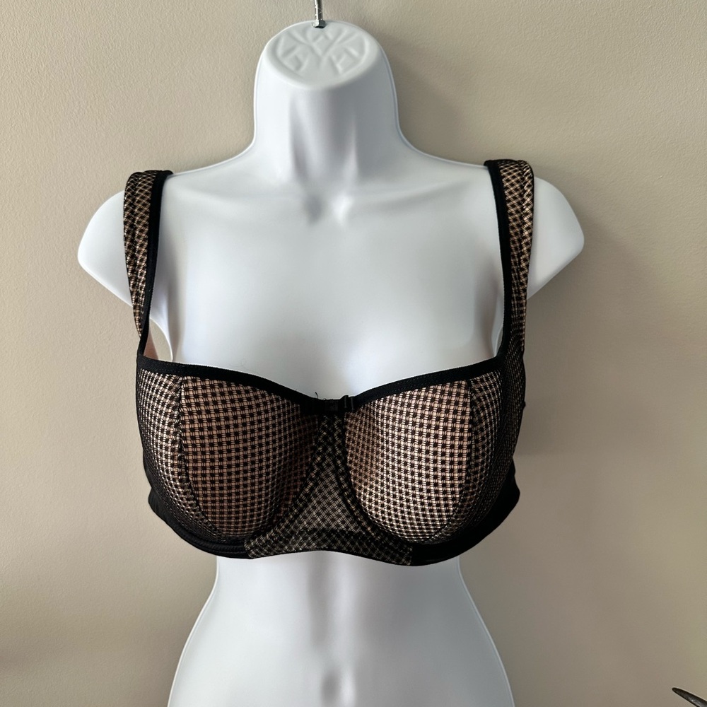 NWOT Rosme Black Mesh Women's Bra 40DD